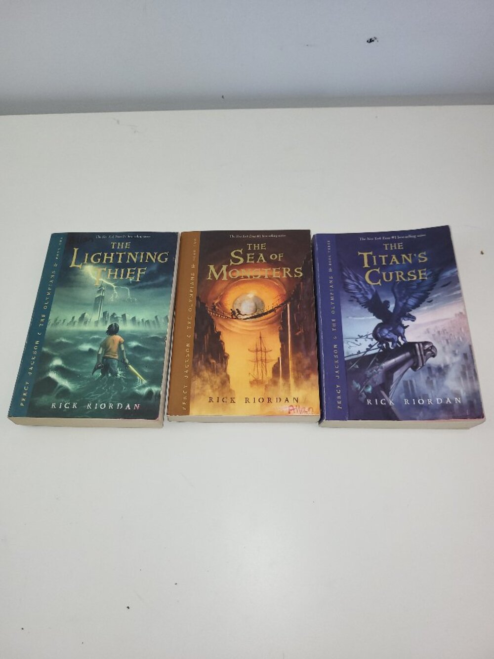 Rick Riordan Percy Jackson Book Lot – Lightning Thief, Sea of Monsters & Titan's
